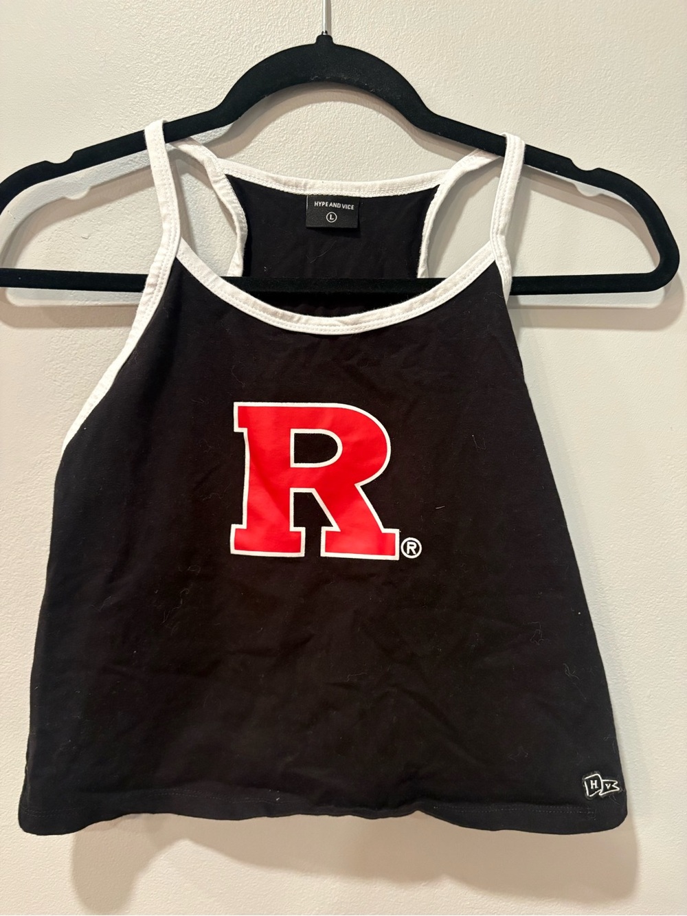 R Graphic Black Tank Top with White Trim - Unspecified Brand
